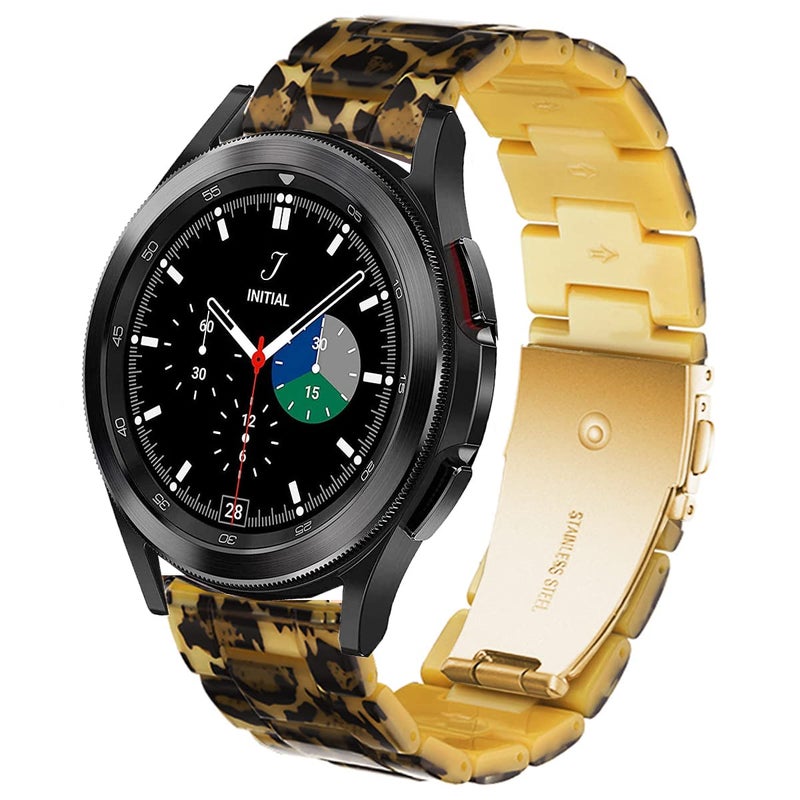 DEALELE Bands Compatible with Samsung Galaxy Watch 7 / FE / 6/6 Classic / 5/5 Pro / 4/4 Classic / 3 41mm / Huawei GT3 42mm, 20mm Colorful Resin Replacement Strap for Women Men (Leopard) - Image 1